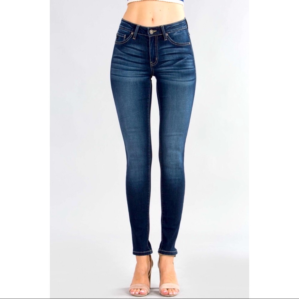 Last 1! kancan skinny jeans faded dark wash KC7085DH size 3/25 - Picture 2 of 14